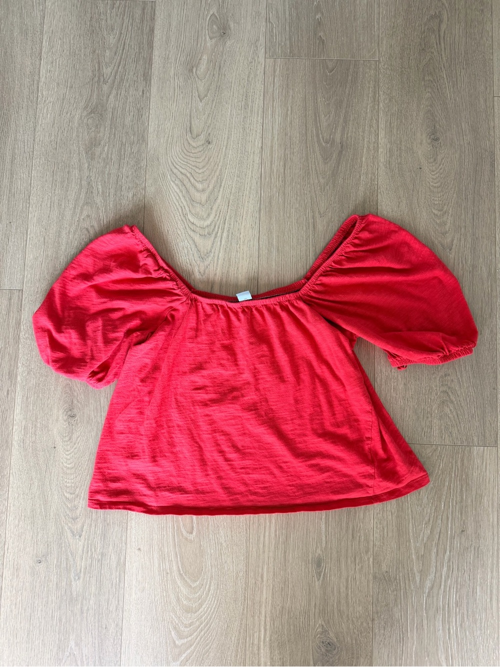 Old Navy Red Puff-Sleeve Crop Top